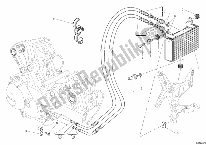 Todas las partes para Enfriador De Aceite de Ducati Multistrada 1200 S Touring 2012 Todas las partes para Enfriador De Aceite de Ducati Multistrada 1200 S Touring 2012